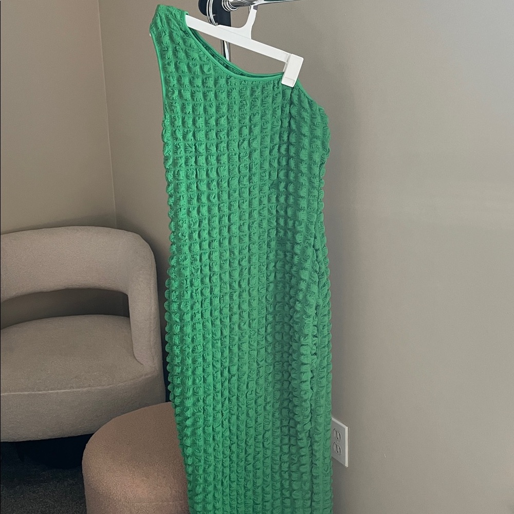 SHEIN Green Textured Maxi Dress